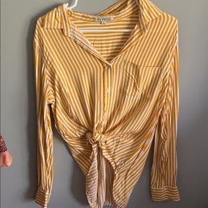 White & yellow button down